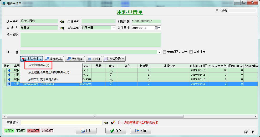預算單調入