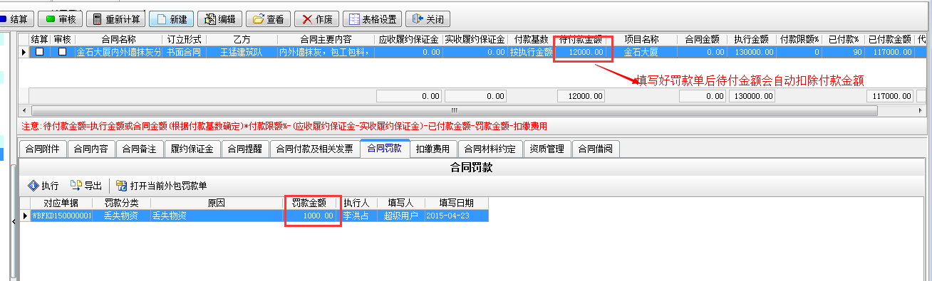 合同書處罰