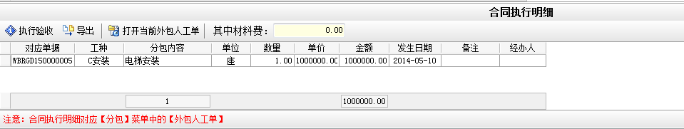 合同執行明細