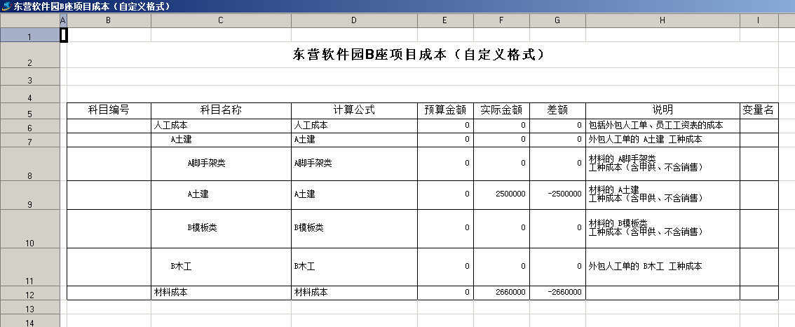 自定義表格