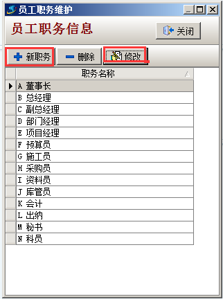 員工職務維護